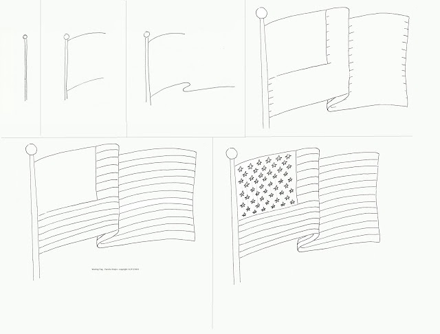 как нарисовать американский флаг