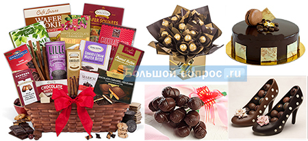 шоколадный подарок для женщины на 8 марта, день Мамы