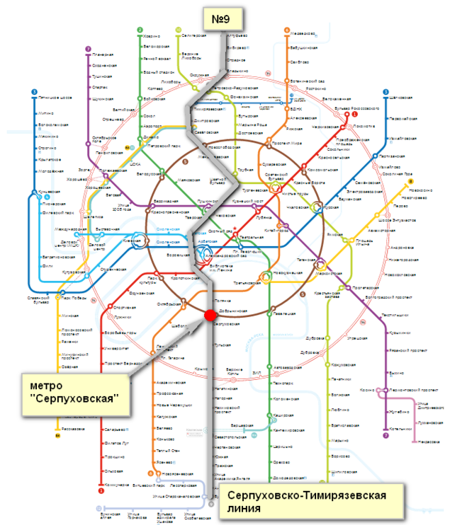 Метро серпуховская на карте москвы