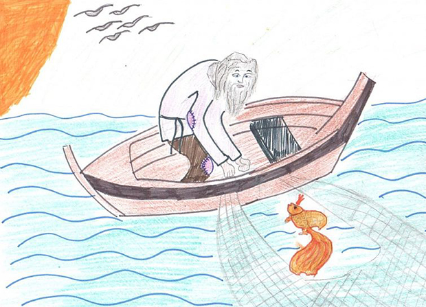 иллюстрации, рисунки к Сказке "О рыбаке и рыбке"