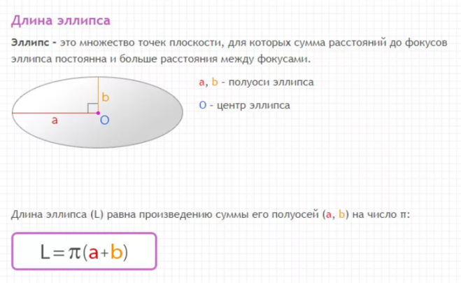 Длина половины. Как вычислить длину окружности эллипса. Как высчитать длину овала. Как вычислить длину овала. Как посчитать диаметр овала.