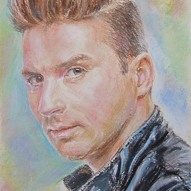 рисунок пастелью портрет Сергея Лазарева