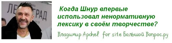 Когда Шнур впервые использовал ненормативную  лексику в своём творчестве?