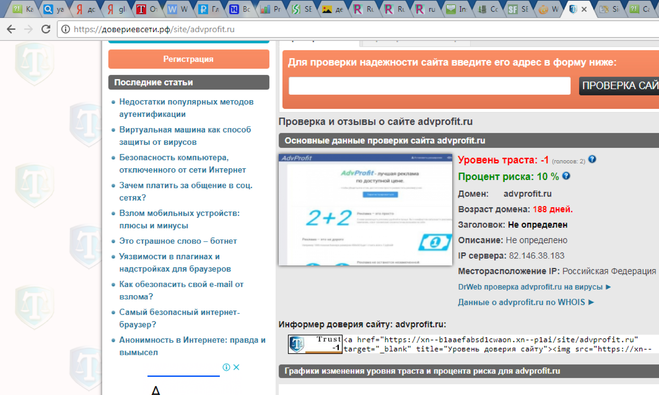 Какие отзывы о сайте advprofit.ru.