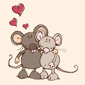 картинки с мышами на день Всех Влюбленных