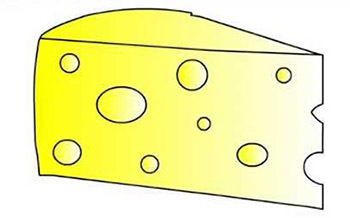 Как нарисовать поэтапно кусочек сыра?
