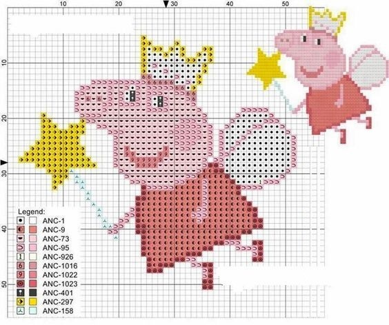 вышивка со свинкой Пеппой крестиком схема