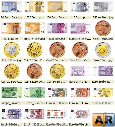 Монеты и купюры Euro