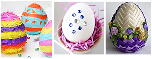 Украшение декоративных объемных яиц на Пасху