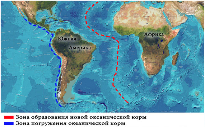 Какой канал отделяет южную. Южная Америка и Африка. Карта дна Атлантического океана. Разломы земной коры в Африке.