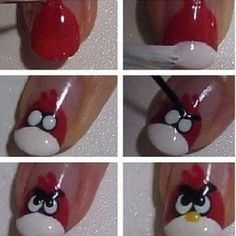 рисунок на ногтях  Angry Birds