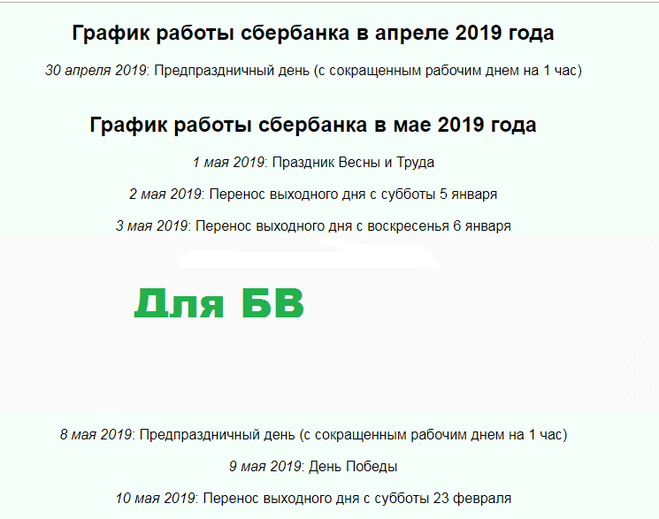 Режим работы сбербанка в выходные дни