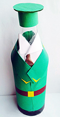 бумажный декор для бутылки "под военного" в подарок на мужчине 23 февраля