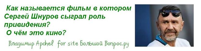 Как называется фильм в котором Сергей Шнуров сыграл роль привидения?  О чём это кино?