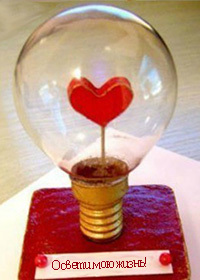 Прикольный подарок на день Святого Валентина лампочка с сердцем и надписью