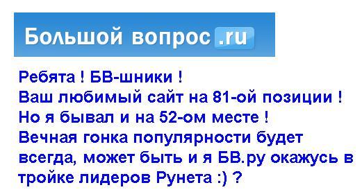 большой вопрос.ру популярность сайта в рунете