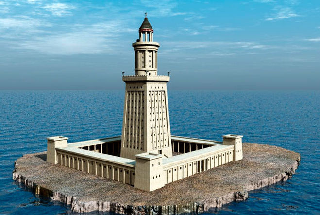 Таким образом, одно из семи чудес света - Александрийский маяк был использован для определения радиуса Земли.