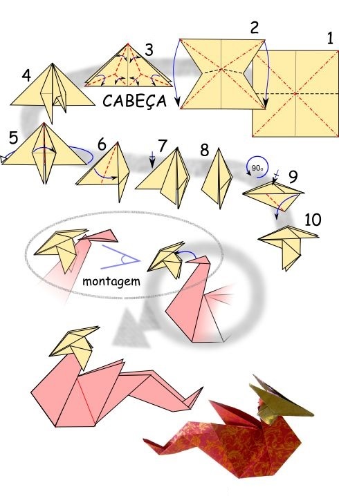 схема дракон оригами