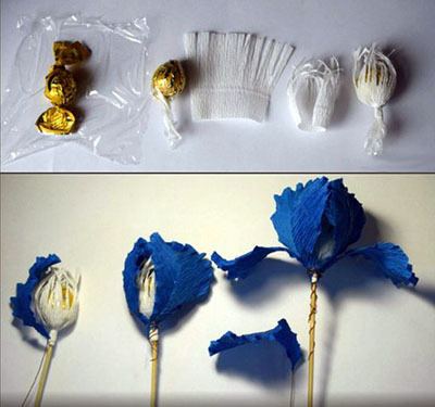Как сделать цветок Ирис из конфет своими руками?