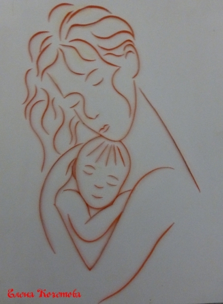 вытынанка мать и дитя, материнство