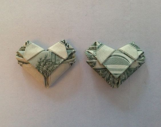 сердце-оригами из доллара