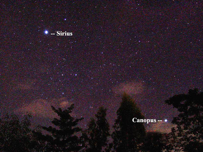 самая яркая звезда на земном небосклоне (Сириус, Канопус)