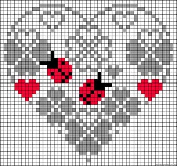 схема вышивки крестиком с сердцем