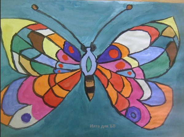платонов разноцветная бабочка рисунок