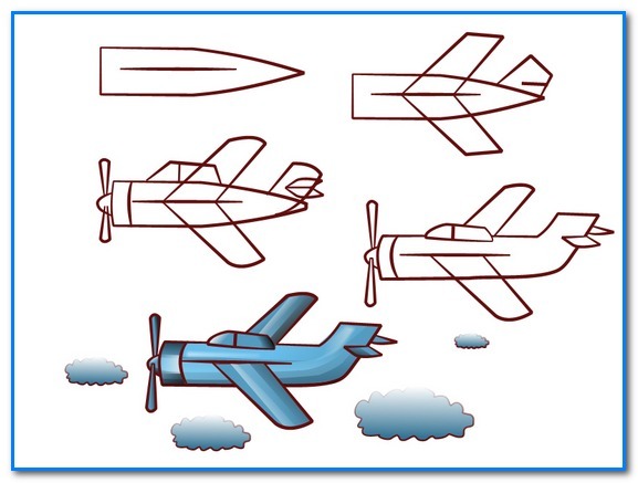 как рисовать самолет