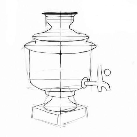 как рисовать самовар 3