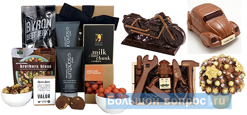 шоколадный подарок для мужчины своими руками на 23 февраля и др.