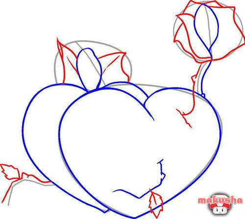 как нарисовать сердце поэтапно, как нарисовать сердце к 14 Февраля, как нарисовать сердце с розой поэтапно