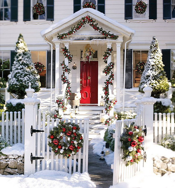 Как украсить дом к Новому году и Рождеству, как украсить фасад дома к Новому году, Новогодний декор дома, Рождественский декор дома