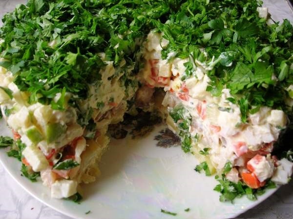 слоеный салат из сельди
