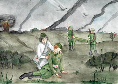 Как сделать рисунок о Великой Отечественной войне карандашами, красками