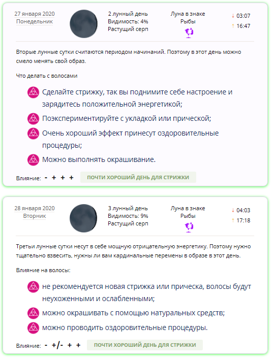 лунный календарь стрижек 2020 благоприятные и неблагоприятные дни 2020