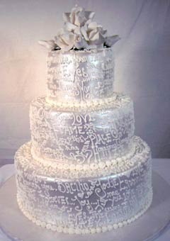 Серебрянный свадебный торт