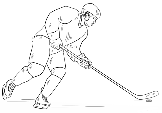 рисунок хоккеиста поэтапно с помощью фото-схемы