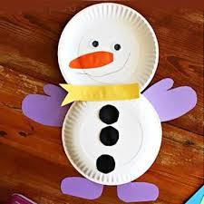 поделка снеговик из одноразовых тарелок