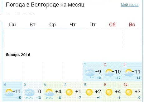 Погода в короче на 10 дней белгородская