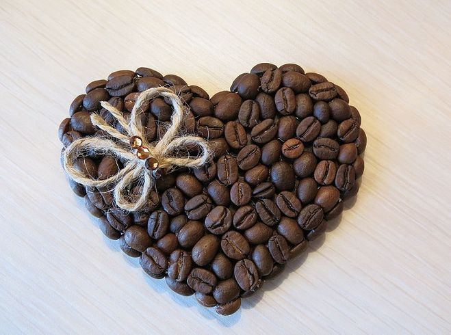 Кофейное сердце-магнит