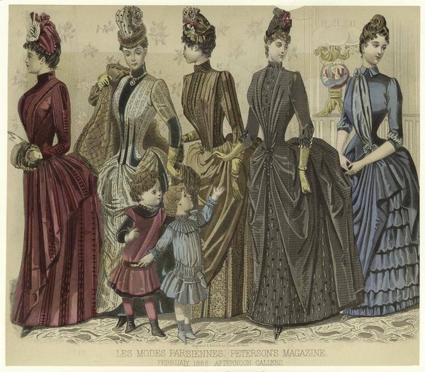 текст при наведении - картинка из модного журнала 1888 г.