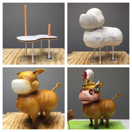 торт-корова 3D с мастикой поэтапно