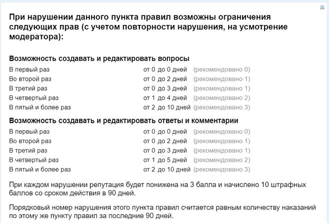 наказания за нарушение правила 9.1 БВ