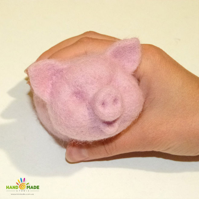 поделка свинка своими руками, как свалять свинку из шерсти, Как сделать свинку поэтапно