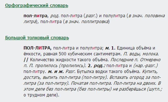 Поллитра или пол литра как пишется правильно