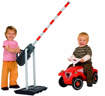 шлагбаум, дети, игра, игрушечный автомобиль для мальчика