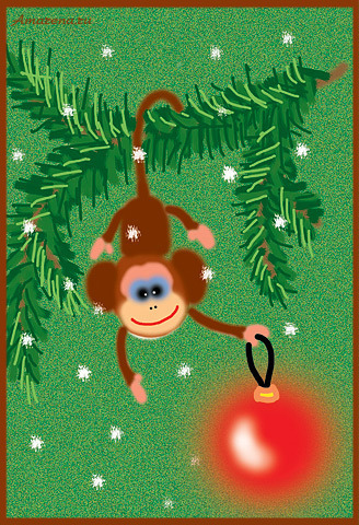 обезьяна открытка