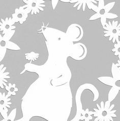 новогодние трафареты Год Крысы, трафареты с крысой, вытынанки с крысой