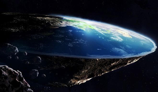 Вид из космоса на "плоскую землю-1".